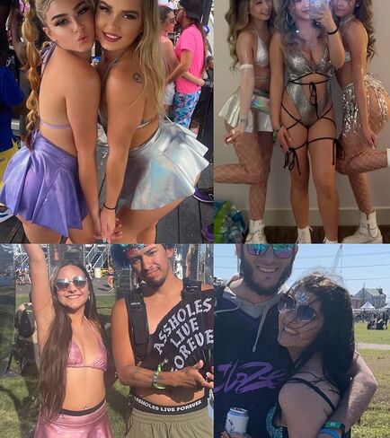 Rave Outfits for Women - Sexy Music Festival Metallic Holographic Strappy Bikini Top Bottom Beach Skirt 3 Piece Set in Kuwait