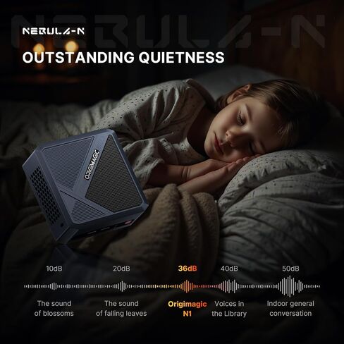 N1 Mini PC، AMD Ryzen 7 5825U(8C/16T، حتى 4.5 جيجا هرتز)، أجهزة كمبيوتر صغيرة 16 جيجابايت DDR4 RAM 512 جيجابايت M.2 NVMe SSD، تدعم شاشة رباعية 4K/WiFi 6E/BT5.2/2.5G LAN/Dual USB- C(البيانات/PD3.0/DP)، المنزل/المكتب in Saudi Arabia