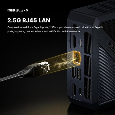 N1 Mini PC، AMD Ryzen 7 5825U(8C/16T، حتى 4.5 جيجا هرتز)، أجهزة كمبيوتر صغيرة 16 جيجابايت DDR4 RAM 512 جيجابايت M.2 NVMe SSD، تدعم شاشة رباعية 4K/WiFi 6E/BT5.2/2.5G LAN/Dual USB- C(البيانات/PD3.0/DP)، المنزل/المكتب in Saudi Arabia
