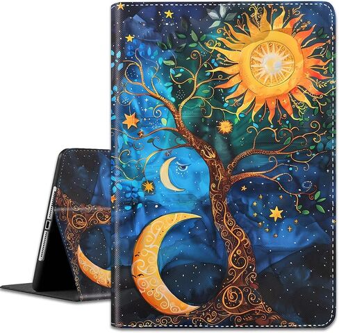 Case for iPad 10th Generation 2022 10.9 Inch, Multi-Angle PU Leather Holder Cover with Automatic Sleep/Wake Function for iPad 10th Gen 10.9 inch 2022, Sun Moon Stars in Saudi Arabia