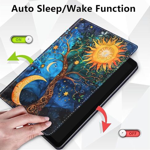 Case for iPad 10th Generation 2022 10.9 Inch, Multi-Angle PU Leather Holder Cover with Automatic Sleep/Wake Function for iPad 10th Gen 10.9 inch 2022, Sun Moon Stars in Saudi Arabia