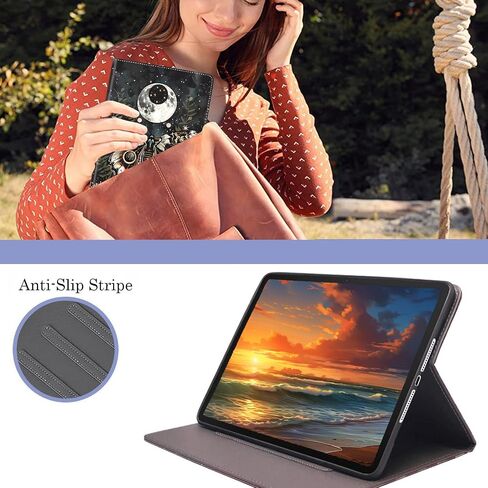 Case for iPad 10th Generation 2022 10.9 Inch, Multi-Angle PU Leather Holder Cover with Automatic Sleep/Wake Function for iPad 10th Gen 10.9 inch 2022, Sun Moon Stars in Saudi Arabia