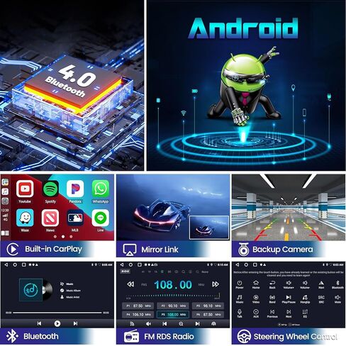 ستيريو سيارة 2+32 جيجابايت أندرويد 13 لسيارة تويوتا كامري ستيريو 2012-2014 مع Carplay Android Auto، Hikity 10.1 بوصة تعمل باللمس راديو السيارة مع نظام ملاحة GPS بلوتوث FM RDS كاميرا احتياطية in Saudi Arabia