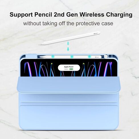 Case for iPad Pro 11, iPad Pro 11 inch Case with Pencil Holder, Soft Silicone Protective Case for iPad Pro 11 4th/3rd/2nd Generation 2022/2021/2020, Supports Pencil 2 Charging, Black in Saudi Arabia
