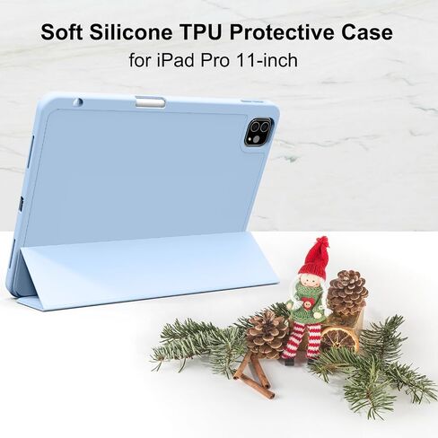 Case for iPad Pro 11, iPad Pro 11 inch Case with Pencil Holder, Soft Silicone Protective Case for iPad Pro 11 4th/3rd/2nd Generation 2022/2021/2020, Supports Pencil 2 Charging, Black in Saudi Arabia