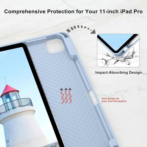 Case for iPad Pro 11, iPad Pro 11 inch Case with Pencil Holder, Soft Silicone Protective Case for iPad Pro 11 4th/3rd/2nd Generation 2022/2021/2020, Supports Pencil 2 Charging, Black in Saudi Arabia