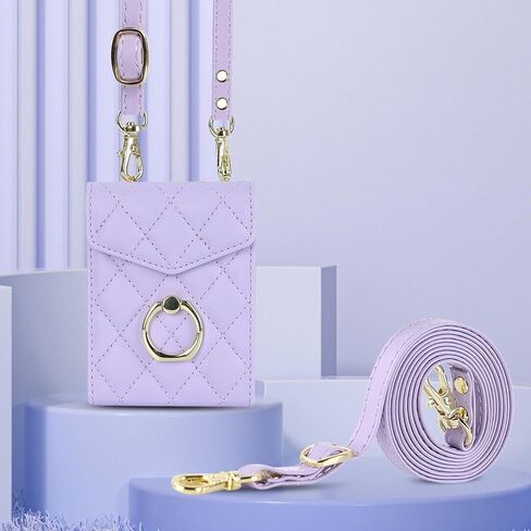 for Samsung Galaxy Z Flip 5 Wallet Phone Case with Ring and Adjustable Crossbody Strap, Stylish and Muti-funtional Accordion Style Flip Case with 4 Card Slots .(Purple) in Saudi Arabia