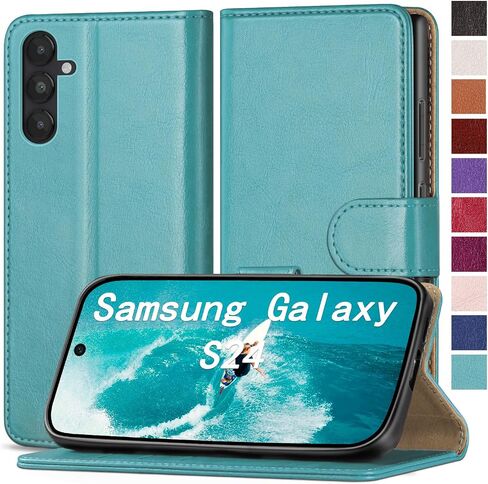 for Samsung Galaxy S24 Phone case[RFID Blocking Leather],[3 Credit Card Slot] Flip Folio Book Shockproof Protector,Holder Stand Cases,Women Men for Samsung S24 Wallet Cover,Wine Red in Saudi Arabia