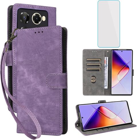 for Infinix Note 40 Pro Plus 5G / Infinix Note 40 Pro Wallet Phone Case with Screen Protector [RFID Blocking] Leather Kickstand Women Cell Phone Case for Infinix Note40 Pro + 4G 5G Black in Kuwait