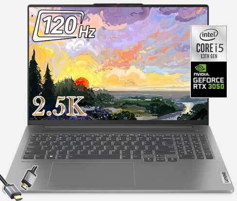 Lenovo IdeaPad Pro 5i 16 بوصة 2.5K 16:10 كمبيوتر محمول - 120 هرتز - 350 شمعة في المتر المربع - i5-13500H (Beats>i7 12650H) - RTX 3050 -TÜV & Eyesafe - Thunderbolt4 - MIL-STD-810H - إضاءة خلفية - Win11 W/HDMI (16 جيجابايت) ذاكرة الوصول العشوائي|1 تيرابايت  in Saudi Arabia