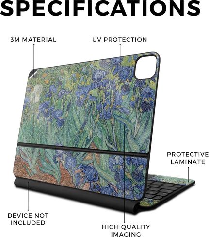 Glossy Glitter Skin Compatible with Apple Magic Keyboard for iPad Pro 13‑inch (M4) 2024 - Irises - Premium 3M Vinyl Protective Wrap Decal Cover - Easy to Apply | Crafted in The USA by MightySkins in Saudi Arabia