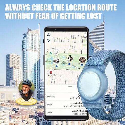 4 قطع من سوار المعصم للأطفال متوافق مع Apple AirTag، سوار من النايلون قابل للتعديل مع حافظة واقية، حزام حزام تعقب GPS مريح وخفيف الوزن مقاوم للماء لمن تهتم به حقًا (أزرق قوس قزح) in Kuwait