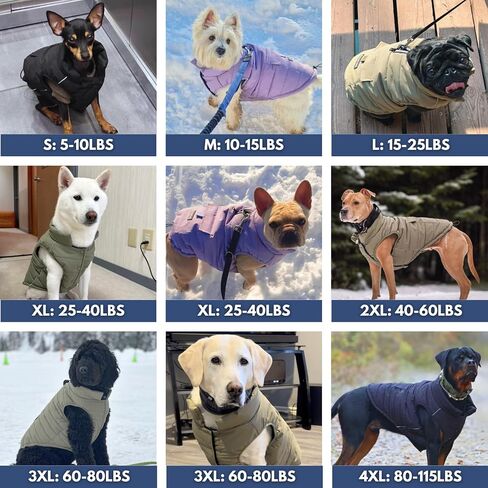 Spark Paws Dog Winter Jacket, Water-Resistant Coat, Warm Reflective Windproof Fleece-Interior, for Medium and Large Dogs - Lilac - 3XL in Saudi Arabia