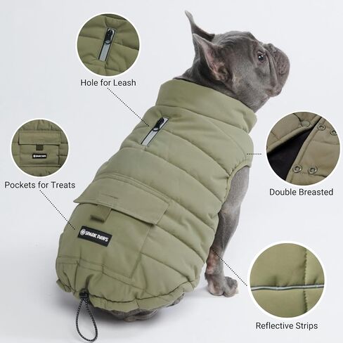 Spark Paws Dog Winter Jacket, Water-Resistant Coat, Warm Reflective Windproof Fleece-Interior, for Medium and Large Dogs - Lilac - 3XL in Saudi Arabia