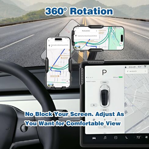 Universal Car Phone Holder for Tesla - Adjustable Mount for Model 3/Y/Cybertruck, Fits All Phones in Kuwait