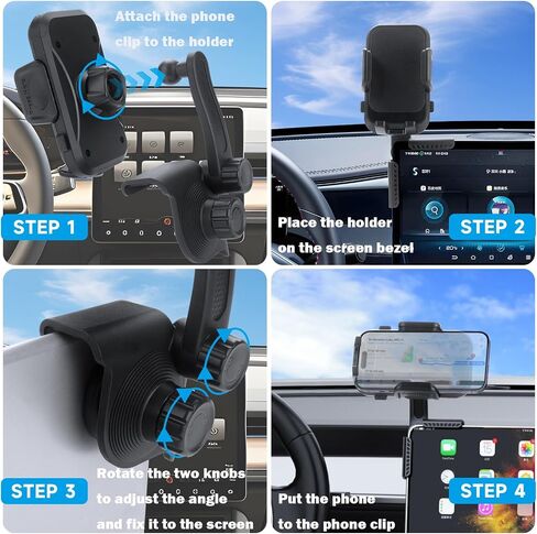 Universal Car Phone Holder for Tesla - Adjustable Mount for Model 3/Y/Cybertruck, Fits All Phones in Kuwait