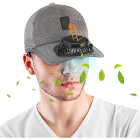 Baseball Cap with Solar Fan Golf Hat USB Charging Fan Breathable Mesh Hat with Fan Unisex for Summer Travel