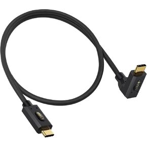 Poyiccot 240W USB C to USB C Cable 2ft, 40Gbps USB C Right Angle Cable, Right Angle USB 4 Cable for Thunderbolt 4 Cable with 8K@60Hz Video, 90 Degree USB C Cable for Phone MacBook Surface Pro in Kuwait
