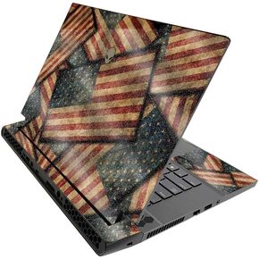 MightySkins Glossy Glitter Skin for Alienware M15 R3 (2020) & M15 R4 (2021) - Vintage American | Durable High-Gloss Glitter Finish | Easy to Apply and Change Style | Made in The USA