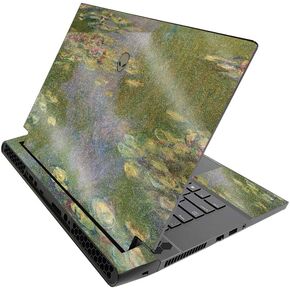 MightySkins Glossy Glitter Skin for Alienware M15 R3 (2020) & M15 R4 (2021) - Water Lilies | Durable High-Gloss Glitter Finish | Easy to Apply and Change Style | Made in The USA
