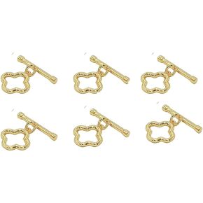 10 Sets 14K Real Gold Filled OT Toggle Clasps OT End Clasps Connectors Bar for Bracelet Necklace Jewelry Making (25x15mm Round)