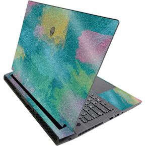MightySkins Glossy Glitter Skin for Alienware M17 R3 (2020) & M17 R4 (2021) - Watercolor Blue | Durable High-Gloss Glitter Finish | Easy to Apply and Change Style | Made in The USA