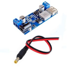 DC12V to 5V Power Converter Module,DC6V9V12V24V-5V 2.5A Step-Down Converter Module, DC 6-32V to 5V Dual USB Output Regulator with Plastic Casing, Suit for Automobiles,Electrical, Audio (2USB 2.5A PVC)