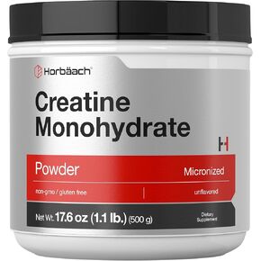 Creatine Monohydrate Powder | 2.2lbs (35.2 oz) | HPLC Purity Tested | Vegetarian, Non-GMO, & Gluten Free Supplement | by Horbaach