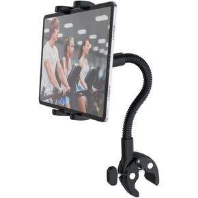 Tablet Holder Bike Mount Fit 4-13" iPad Phone for Peloton Treadmill, Upgrade Goosencek Clamp Mount for Spin Bike, Indoor Stationary Exercise Bicycle, Wheelchair, Mic Stand, Stroller Handlebar