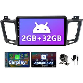 Binize Android Car Stereo Radio Compatible with Toyota RAV4 2013 2014 2015 2016 2017 2018, 10 Touch Screen Car Stereo Head Unit Wireless Carplay/Android Auto Mirror Link Backup Camera