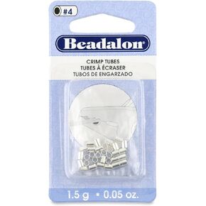 أنابيب تجعيد Beadalon، الحجم #4، 2.0 مم/0.078 بوصة، القطر الداخلي، 2.5 مم/0.098 بوصة، القطر الخارجي، مطلي بالفضة، 1.5 جم/0.05 أونصة، تقريبًا. 25 قطعة