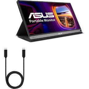BoxWave Cable Compatible with ASUS MB16AC - DirectSync PD Cable (3ft) - USB-C to USB-C (100W), Type C Braided 3ft Charge and Sync Cable for ASUS MB16AC - Jet Black