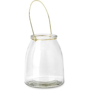 Serene Spaces Living Hanging Glass Jar for Wedding, Parties, Events, Patio, Use as Hanging Glass Lamp or for Flowers, Measures 6" Tall and 5" Diameter, Sold Individually