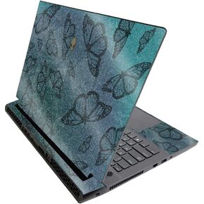 MightySkins Glossy Glitter Skin for Alienware M17 R3 (2020) & M17 R4 (2021) - Dark Butterfly | Durable High-Gloss Glitter Finish | Easy to Apply and Change Style | Made in The USA