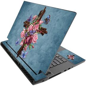 MightySkins Skin for Alienware M15 R3 (2020) & M15 R4 (2021) - Rose Cross | Protective Viny wrap | Easy to Apply and Change Style | Made in The USA