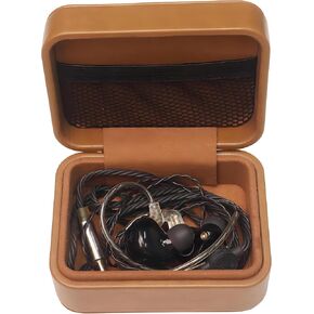 Protable PU Leather Earbuds Storage Case for in Ear Earphone,HiFi Audiophile,Wired Headphone