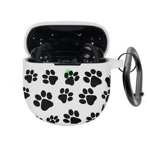 for Bose QuietComfort Earbuds II (2022)/ New Bose QuietComfort Ultra Case Cover with Keychain,Cute Paw Print Soft Silicone Skin Cover Protective Case for Bose QC ii 2 Earbuds Charging Case Paw
