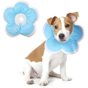 Dog Cones for Small Dogs,Comfortable Adjustable Soft Dog Cone After Surgery，Soft Protective Recovery Cone for Dogs and Cats,Washable Dog Elizabethan Collar Stop Licking Wounds (Blue, S)