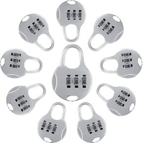 10 Pieces 3 Digit Combinations Padlock Safe Cipher Lock Mini Combination Lock Resettable Number Lock Small Colorful Code Locks for Lockers Suitcases Luggage Briefcases Computer Bags Drawers Cabinets