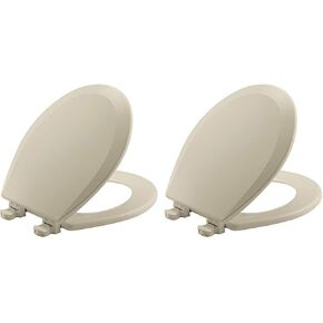 CHURCH 540EC 000 Toilet Seat with Easy Clean & Change Hinge, ROUND, Durable Enameled Wood, White