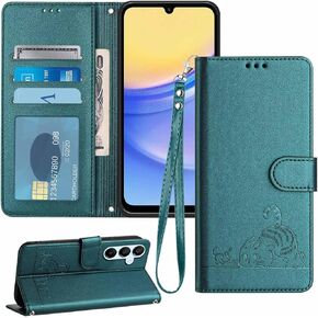 for Galaxy A15 5G Phone Case,A15 5G Case Wallet RFID Blocking Card Holder Slots,Wrist Strap TPU Interior Protective,Stand Leather Folio Flip Cases Cover for Samsung A15 (Purple)
