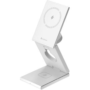 ADAM elements Magnetic Wireless Charger/Travel Charger - Mag Z Magnetic 3-in-1 Foldable Travel Charging Station for iPhone 12/13/14/15/16 Series, Apple Watch & AirPods, Samsung Galaxy Devices (Black)