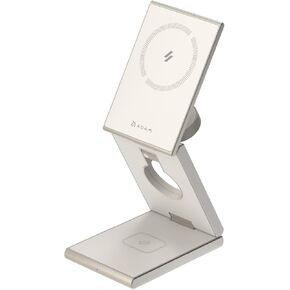 ADAM elements Magnetic Wireless Charger/Travel Charger - Mag Z Magnetic 3-in-1 Foldable Travel Charging Station for iPhone 12/13/14/15/16 Series, Apple Watch & AirPods, Samsung Galaxy Devices (Black) in Kuwait