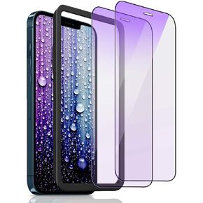ZUSLAB [2 Pack] Glass Screen Protector Compatible with Apple iPhone 12 Pro Max (6.7''), Anti-Blue Light [Eye Protection] Ultra Clarity Glass Film Easy Installation