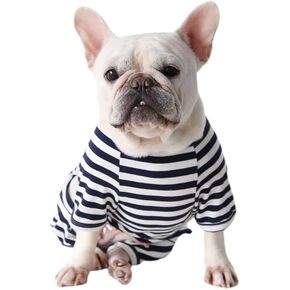 Dog Pajamas,Dog Striped Jumpsuit Pet Clothes Leg Cover Pjs for Cats Dogs(Red,M)