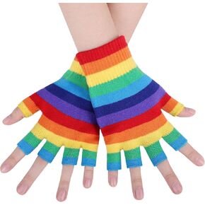 Simplicity Skeleton Gloves Fingerless Women Men Knitted Stretchy Skull Gloves