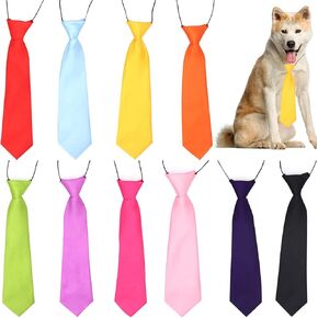 Large Dog Ties,10Pcs Dog Necktie Ties for Large Dogs Solid Color Dog Tie Adjustable Cat Collar Pet Hair Grooming Accessories for Halloween Thanksgiving Christmas Wedding(Random Color)