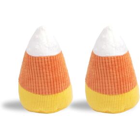 Midlee Candy Corn Plush Halloween Dog Toy - Set of 2
