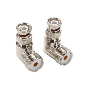UHF SO239 Female to BNC Male Right Angle Coax Connector Concertor 90 Degree Adapter for Ham Radio Antenna Coaxial Cable Pack of 2