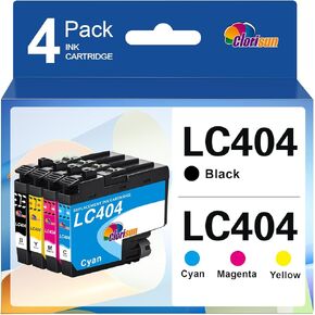 Clorisun LC404 Ink Cartridges for Brother LC404 Ink Cartridge with Brother MFC-J1205W Ink Cartridges MFC-J1205W MFC-J1215W MFC-J1205W XL Printer (Black Cyan Magenta Yellow, 4-Pack)